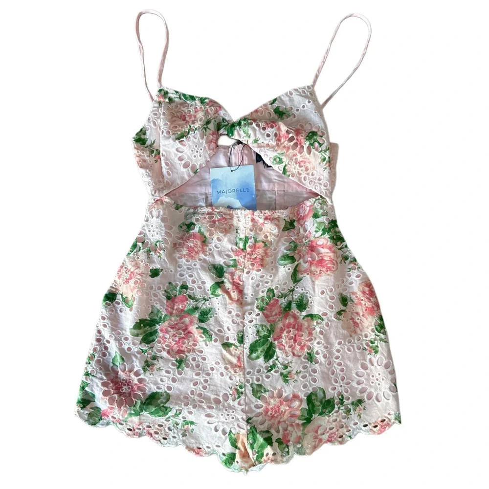 Marjorelle Floral Eyelet Romper - Size XS - Picture 1 of 4